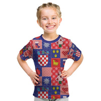 Croatia Christmas Patchwork Kid T Shirt - Wonder Print Shop
