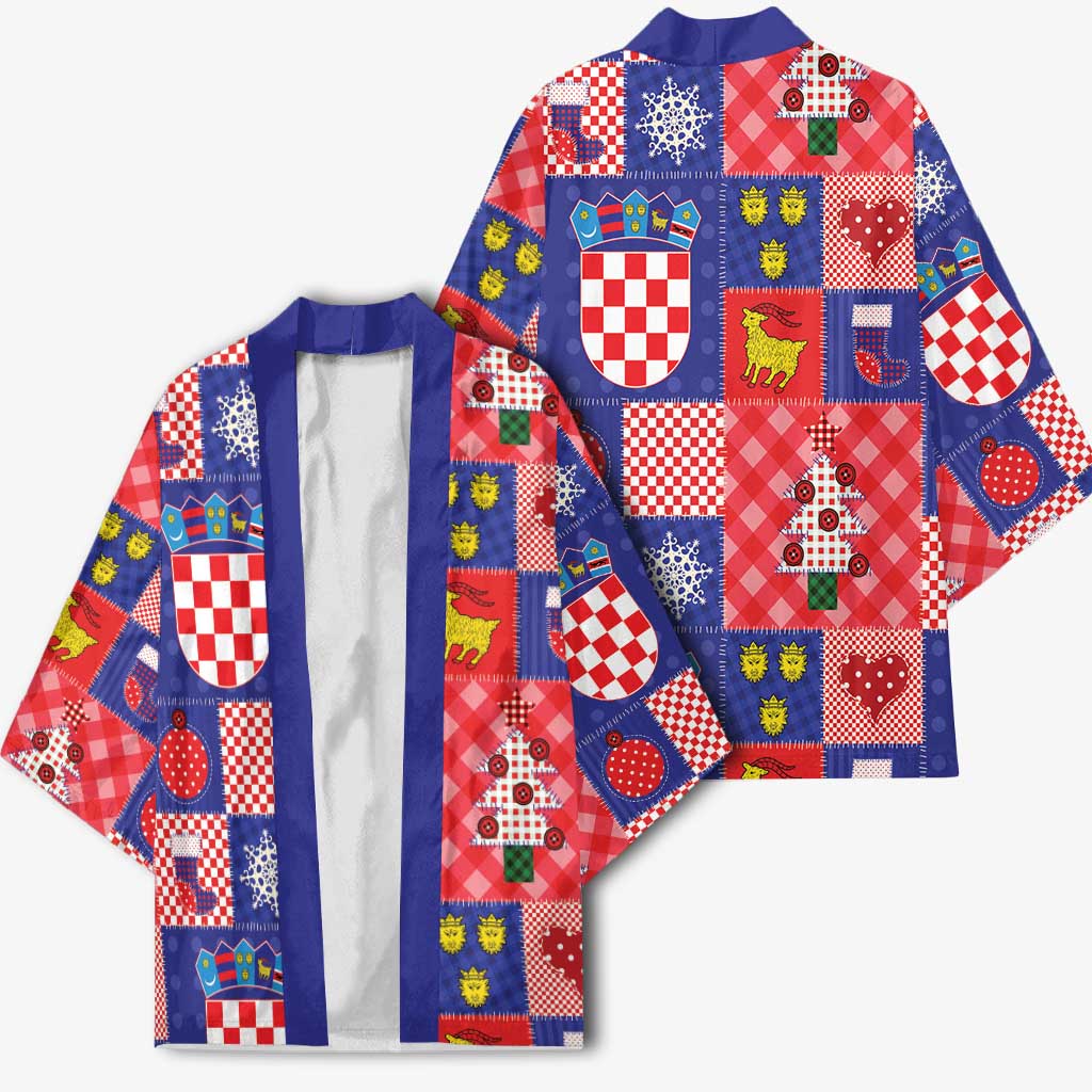 Croatia Christmas Patchwork Kimono - Wonder Print Shop