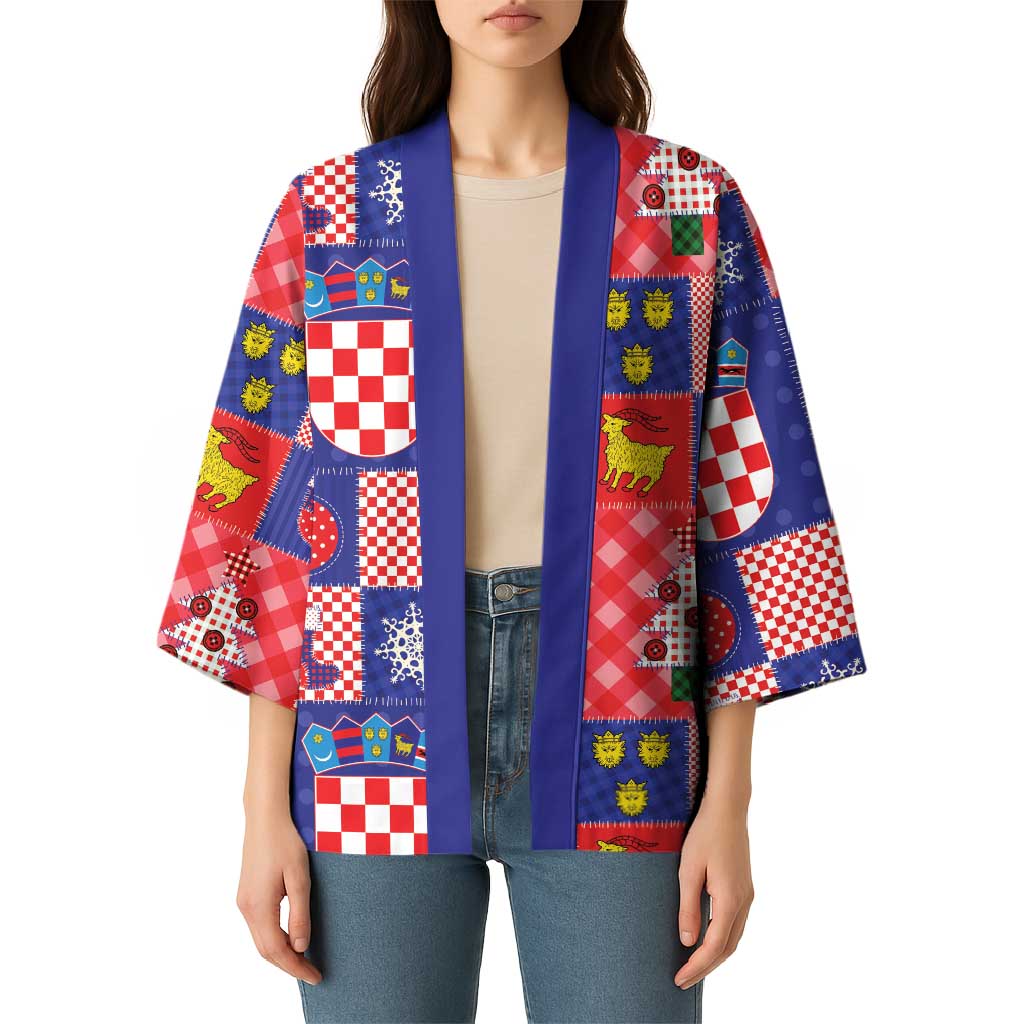 Croatia Christmas Patchwork Kimono - Wonder Print Shop