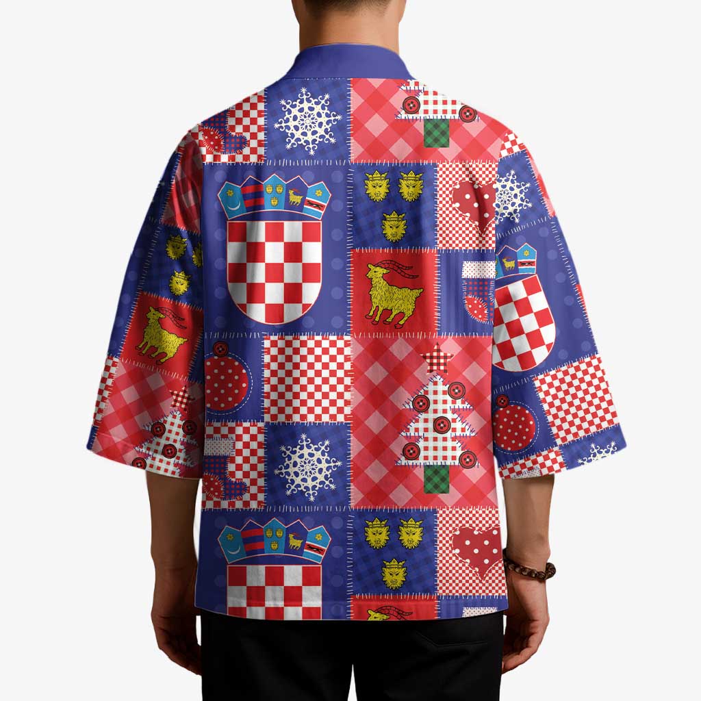Croatia Christmas Patchwork Kimono - Wonder Print Shop