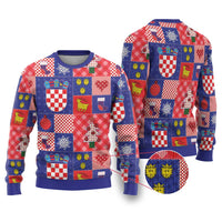 Croatia Christmas Patchwork Ugly Christmas Sweater - Wonder Print Shop
