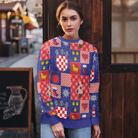 Croatia Christmas Patchwork Ugly Christmas Sweater - Wonder Print Shop