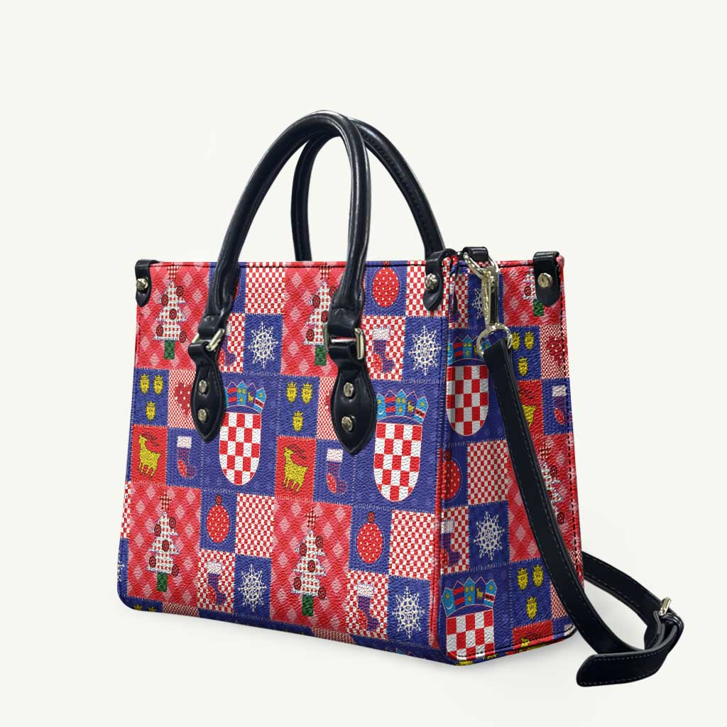 Croatia Christmas Patchwork Leather Bag - Wonder Print Shop