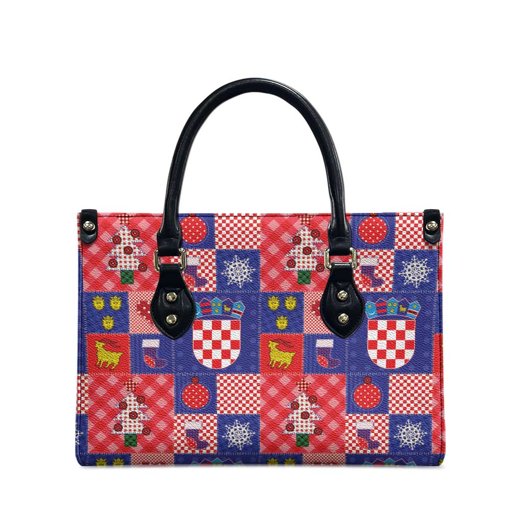 Croatia Christmas Patchwork Leather Bag - Wonder Print Shop