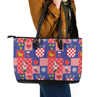 Croatia Christmas Patchwork Leather Tote Bag - Wonder Print Shop