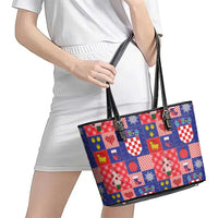 Croatia Christmas Patchwork Leather Tote Bag - Wonder Print Shop