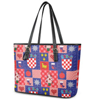 Croatia Christmas Patchwork Leather Tote Bag - Wonder Print Shop