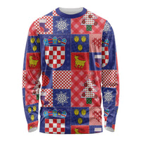 Croatia Christmas Patchwork Long Sleeve Shirt - Wonder Print Shop