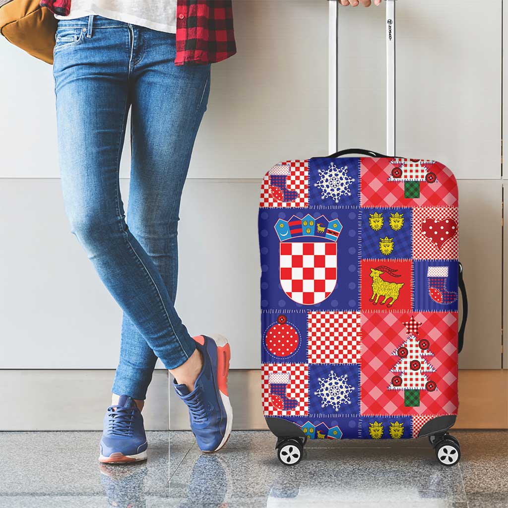 Croatia Christmas Patchwork Luggage Cover - Wonder Print Shop