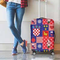 Croatia Christmas Patchwork Luggage Cover - Wonder Print Shop