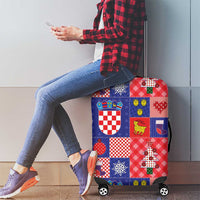 Croatia Christmas Patchwork Luggage Cover - Wonder Print Shop