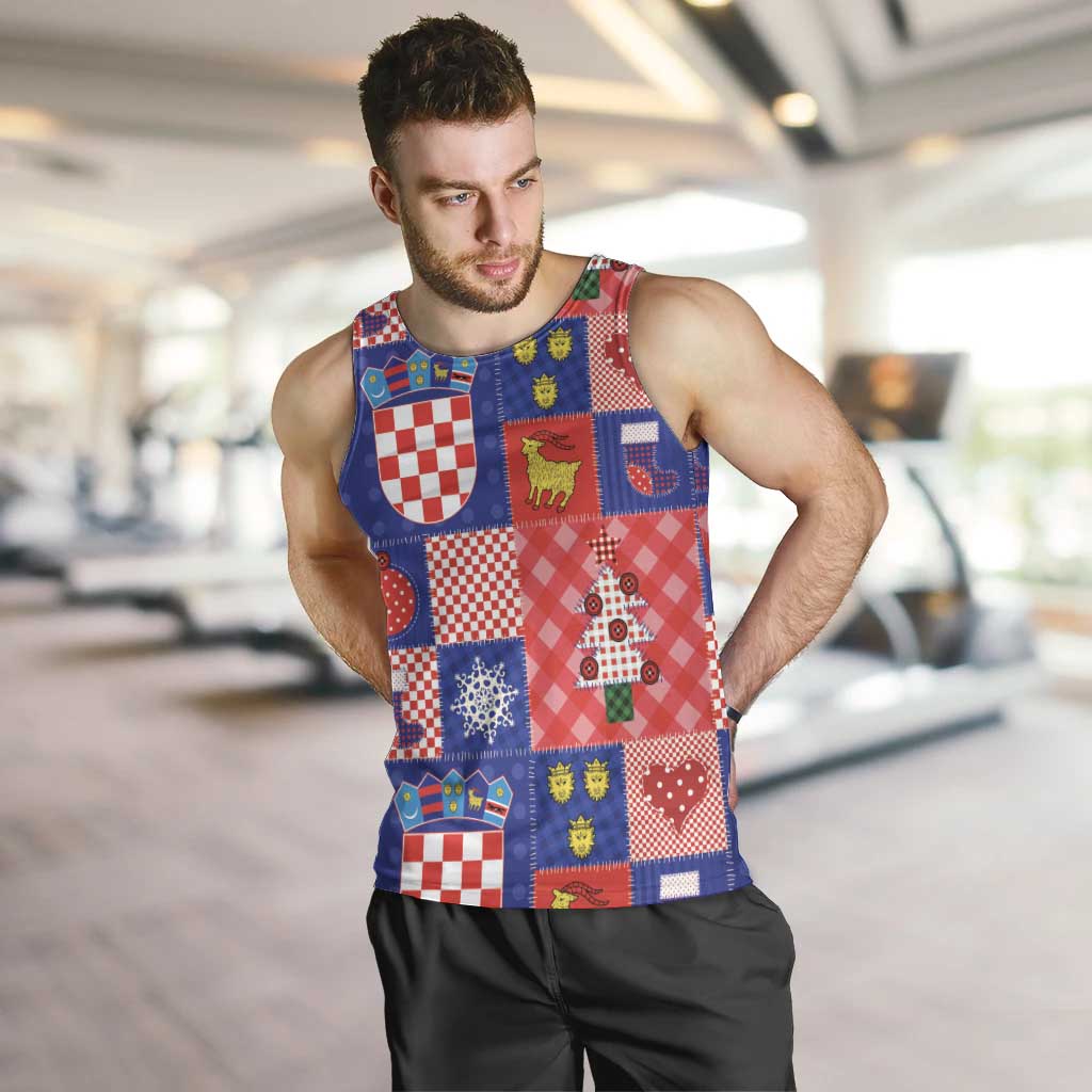 Croatia Christmas Patchwork Men Tank Top - Wonder Print Shop