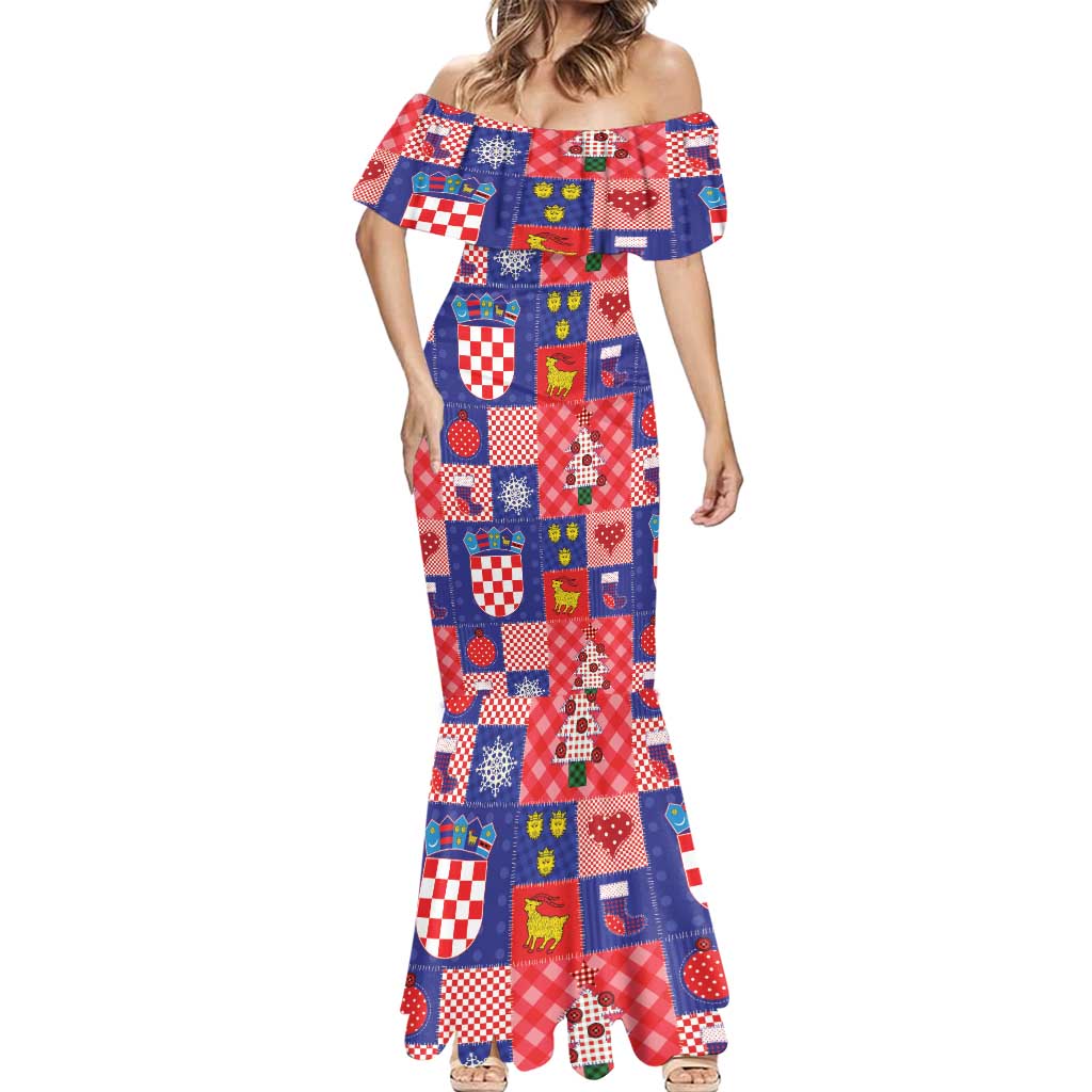 Croatia Christmas Patchwork Mermaid Dress - Wonder Print Shop