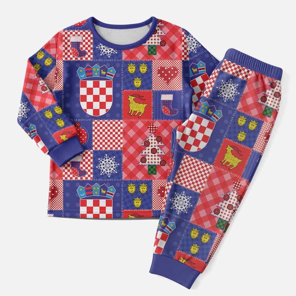 Croatia Christmas Patchwork Christmas Pajama Set - Wonder Print Shop