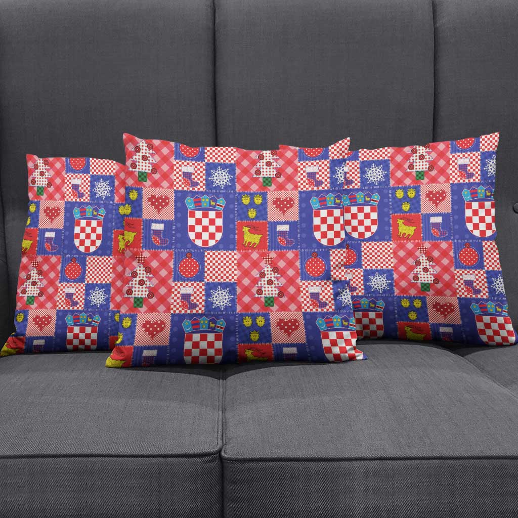 Croatia Christmas Patchwork Pillow Cover - Wonder Print Shop