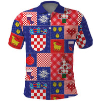 Croatia Christmas Patchwork Polo Shirt - Wonder Print Shop