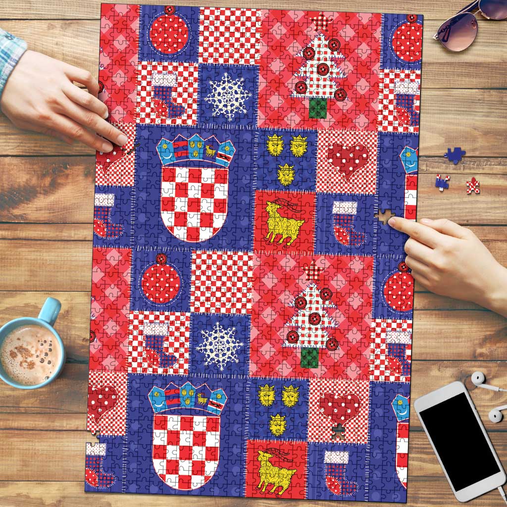 Croatia Christmas Patchwork Puzzle - Wonder Print Shop