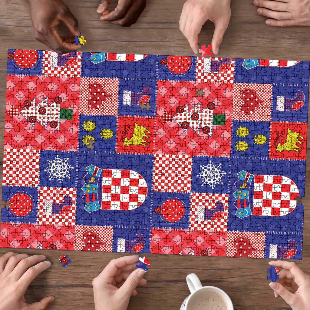 Croatia Christmas Patchwork Puzzle - Wonder Print Shop