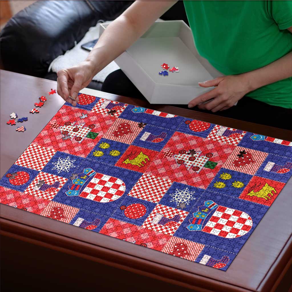 Croatia Christmas Patchwork Puzzle - Wonder Print Shop