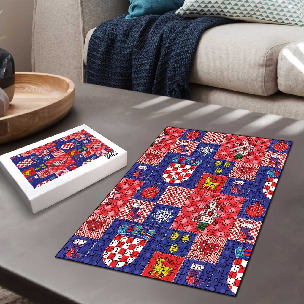 Croatia Christmas Patchwork Puzzle - Wonder Print Shop