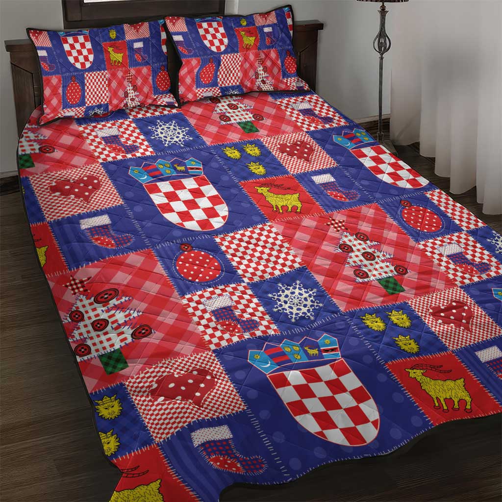 Croatia Christmas Patchwork Quilt Bed Set - Wonder Print Shop