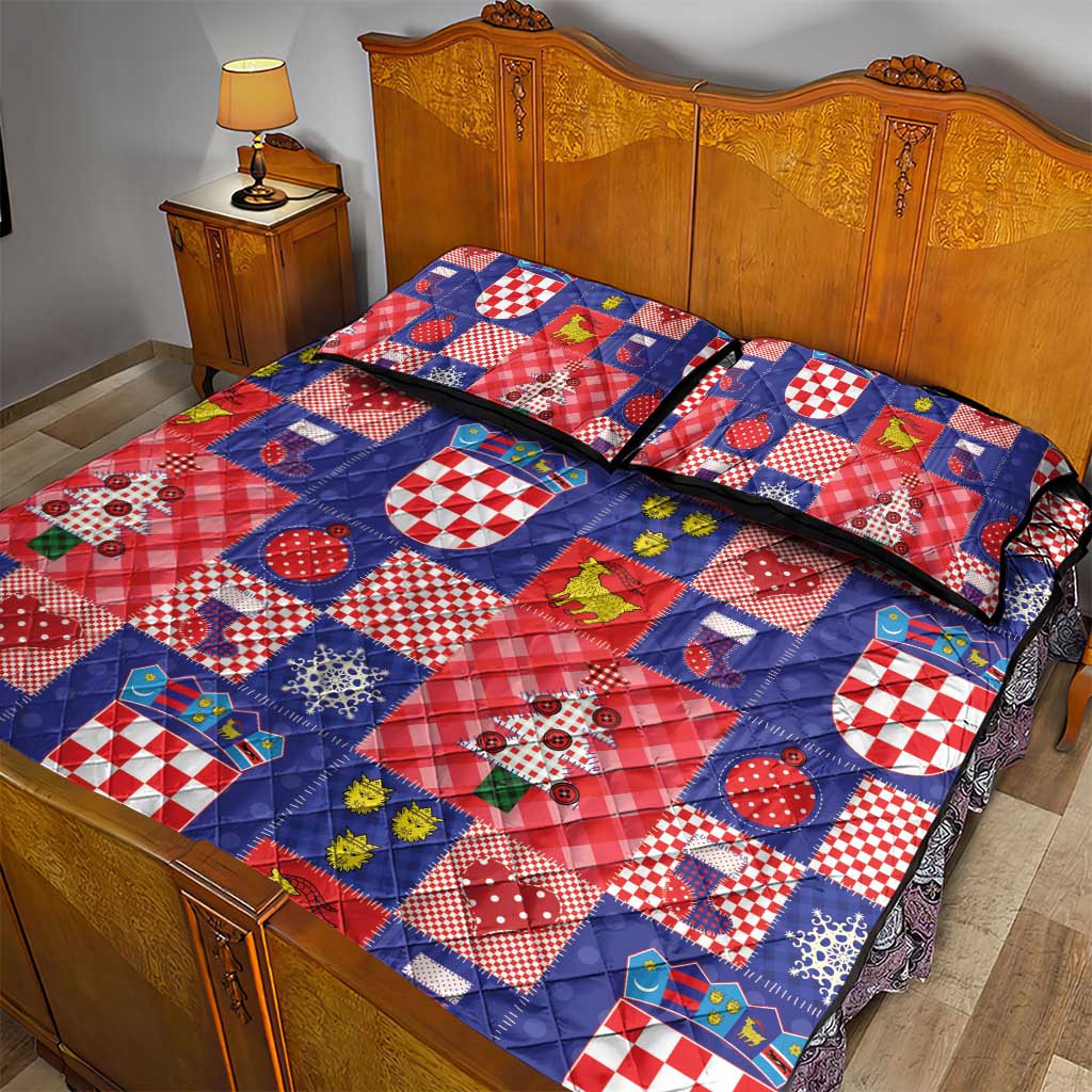 Croatia Christmas Patchwork Quilt Bed Set - Wonder Print Shop