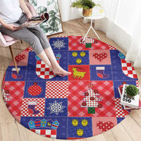 Croatia Christmas Patchwork Round Carpet - Wonder Print Shop