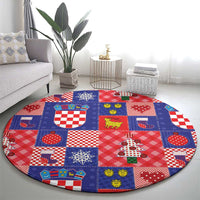 Croatia Christmas Patchwork Round Carpet - Wonder Print Shop