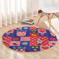 Croatia Christmas Patchwork Round Carpet - Wonder Print Shop