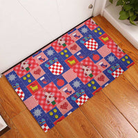 Croatia Christmas Patchwork Rubber Doormat - Wonder Print Shop