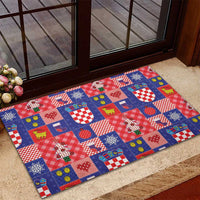 Croatia Christmas Patchwork Rubber Doormat - Wonder Print Shop