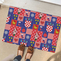 Croatia Christmas Patchwork Rubber Doormat - Wonder Print Shop