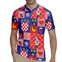 Croatia Christmas Patchwork Rugby Jersey - Wonder Print Shop