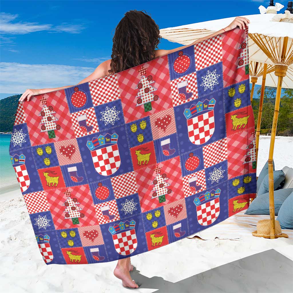 Croatia Christmas Patchwork Sarong - Wonder Print Shop