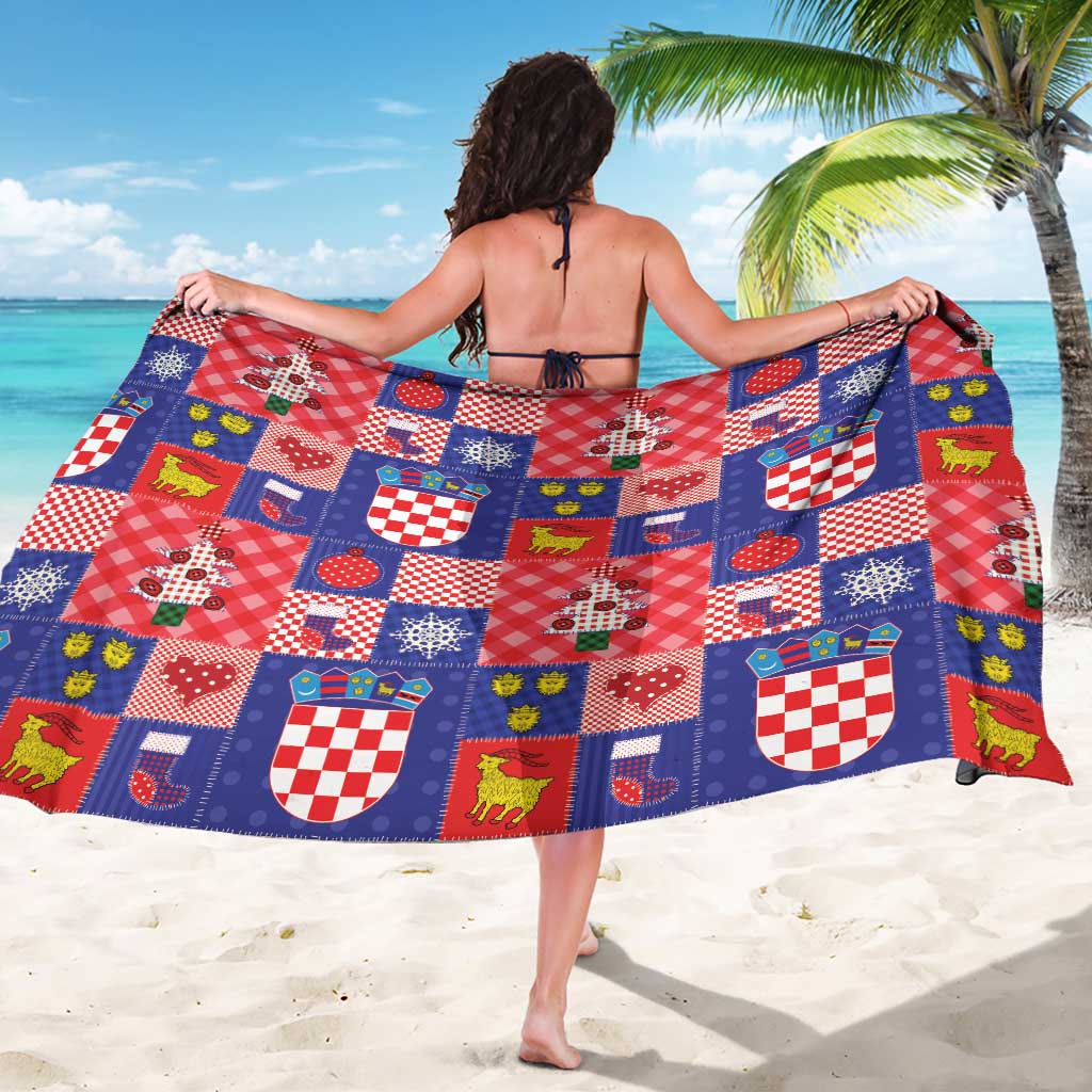 Croatia Christmas Patchwork Sarong - Wonder Print Shop
