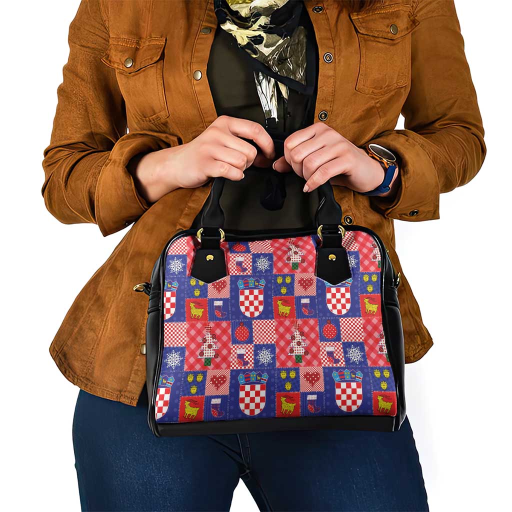 Croatia Christmas Patchwork Shoulder Handbag - Wonder Print Shop