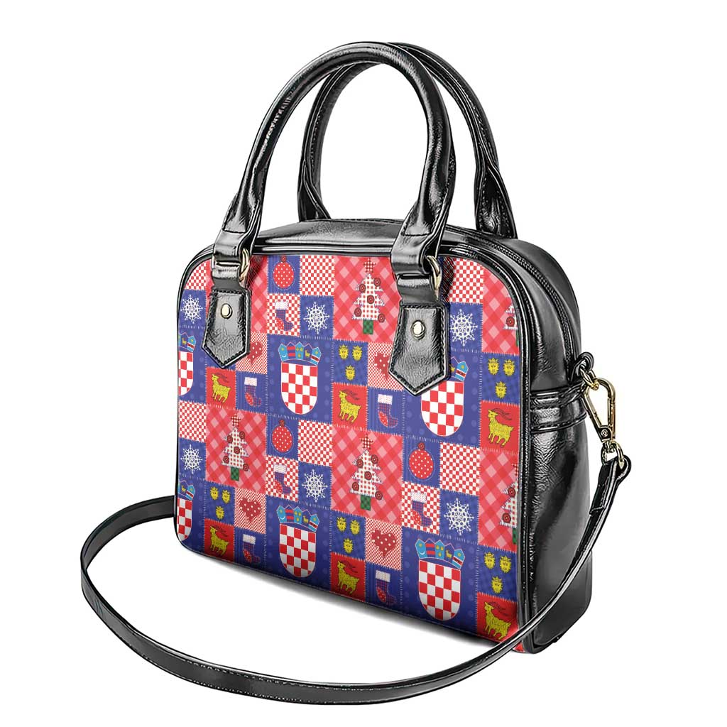 Croatia Christmas Patchwork Shoulder Handbag - Wonder Print Shop