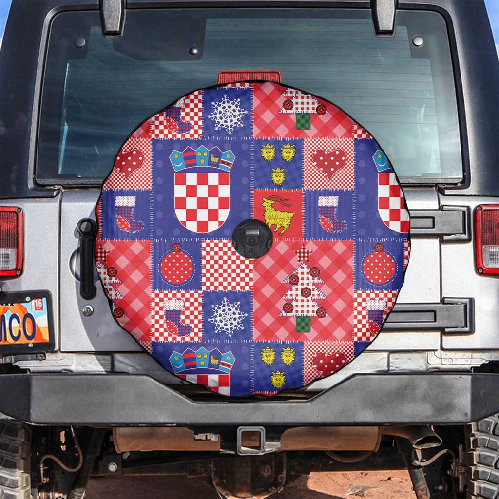 Croatia Christmas Patchwork Spare Tire Cover - Wonder Print Shop