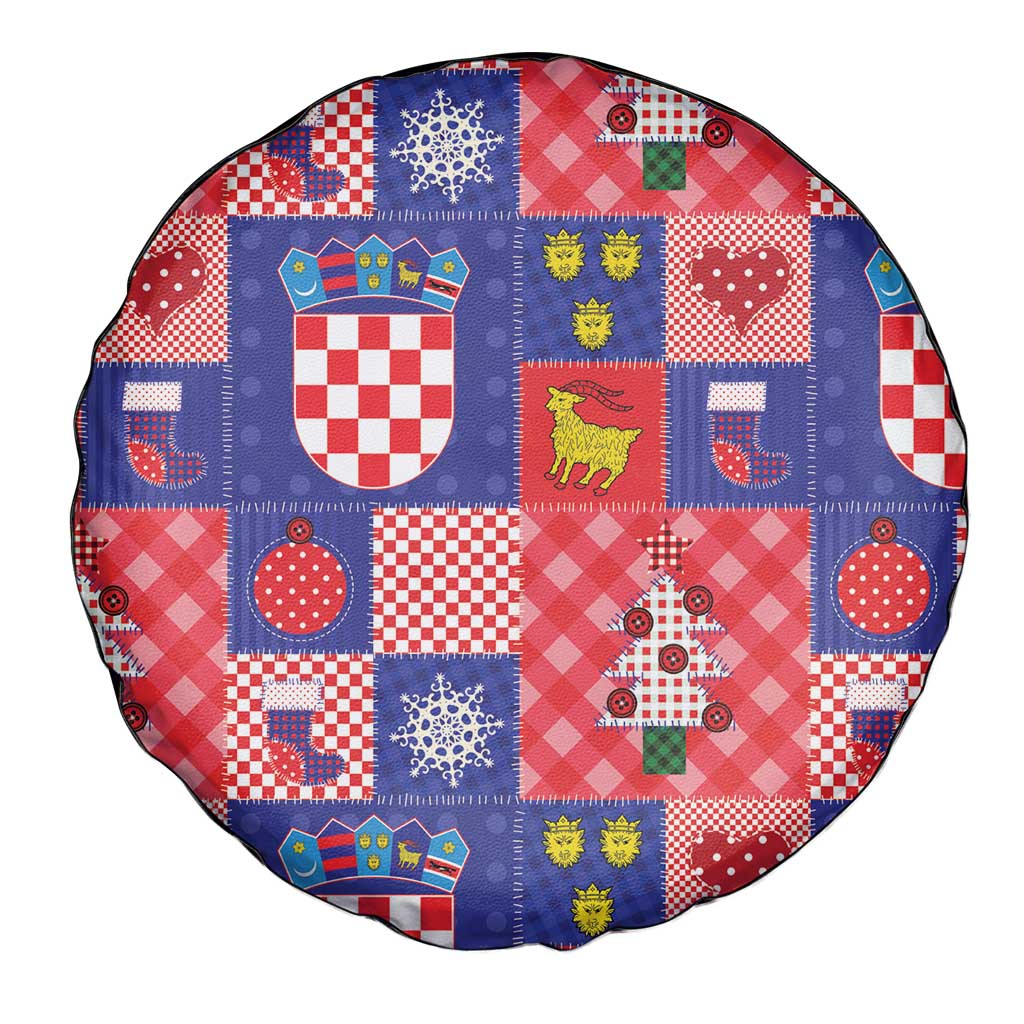 Croatia Christmas Patchwork Spare Tire Cover - Wonder Print Shop
