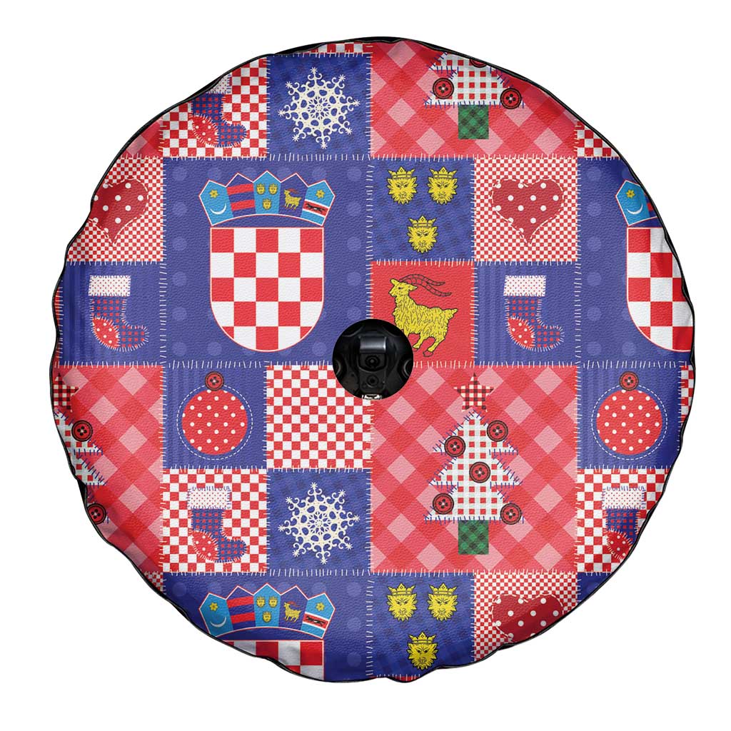 Croatia Christmas Patchwork Spare Tire Cover - Wonder Print Shop