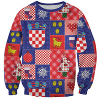 Croatia Christmas Patchwork Sweatshirt - Wonder Print Shop
