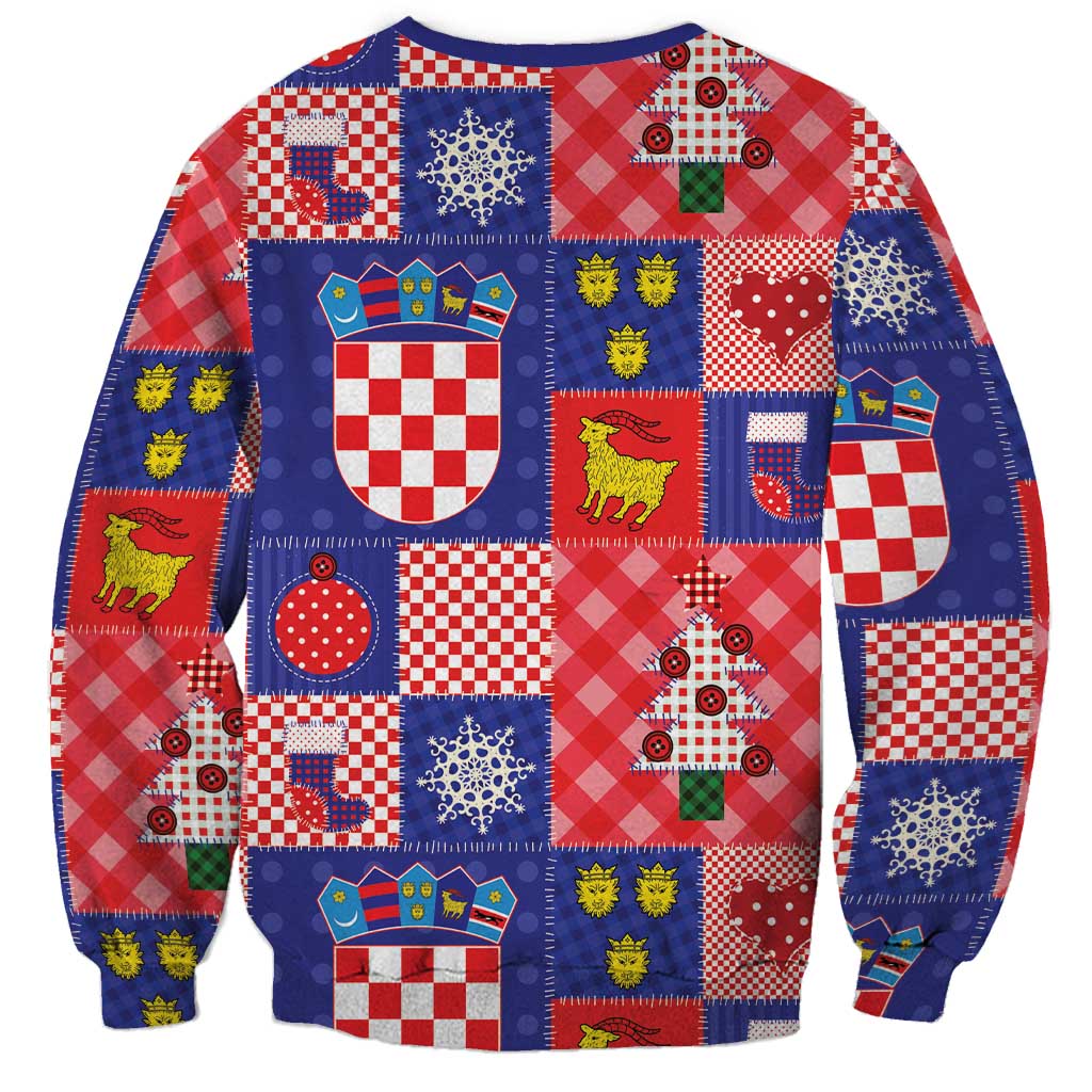 Croatia Christmas Patchwork Sweatshirt - Wonder Print Shop