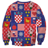 Croatia Christmas Patchwork Sweatshirt - Wonder Print Shop