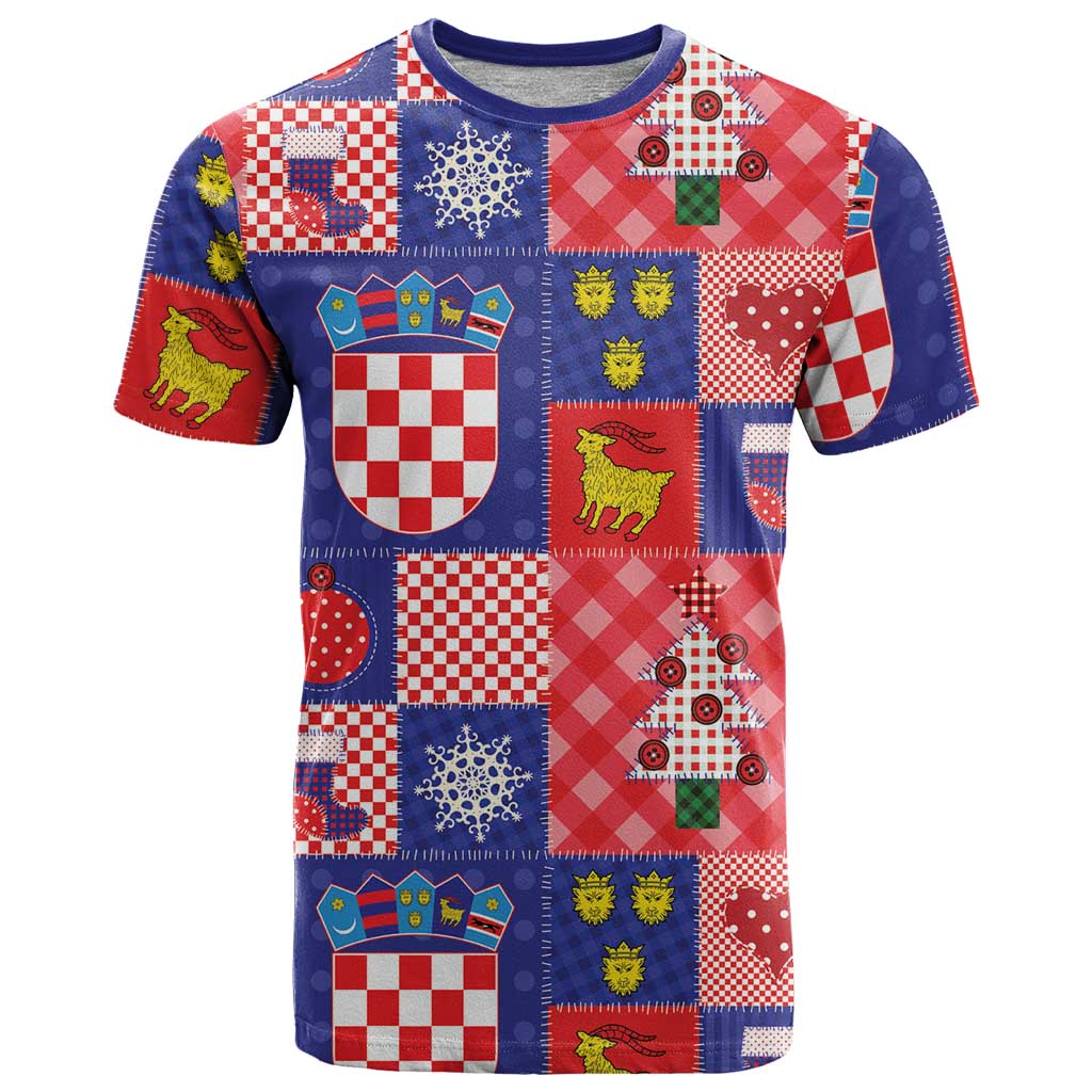 Croatia Christmas Patchwork T Shirt - Wonder Print Shop