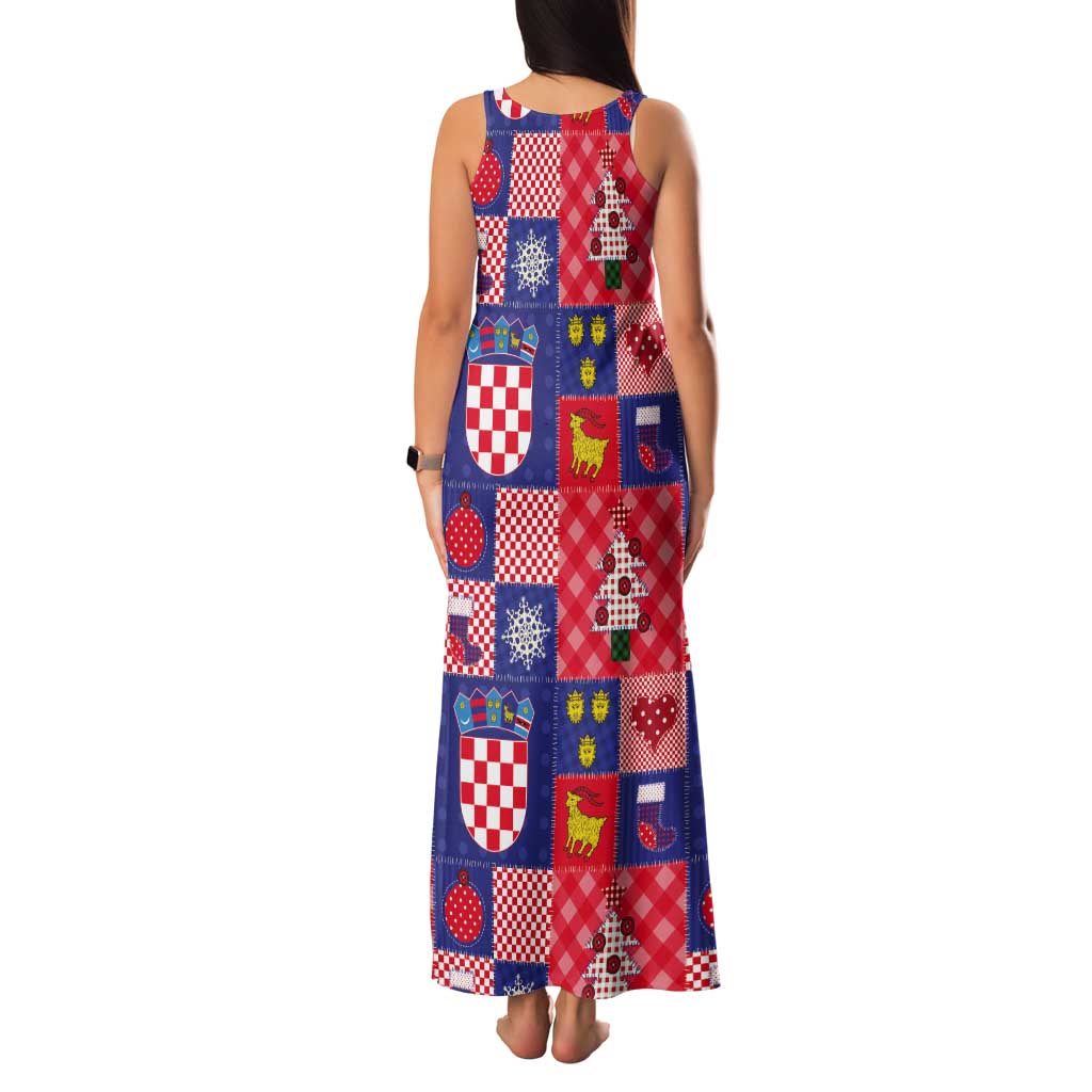 Croatia Christmas Patchwork Tank Maxi Dress - Wonder Print Shop