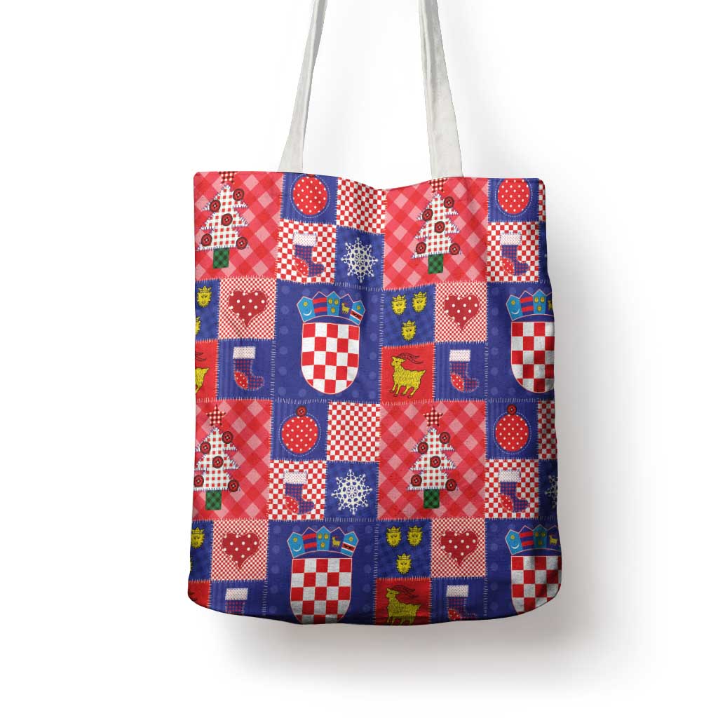 Croatia Christmas Patchwork Tote Bag - Wonder Print Shop