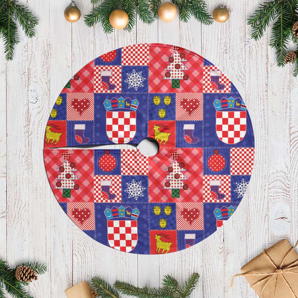 Croatia Christmas Patchwork Tree Skirt - Wonder Print Shop