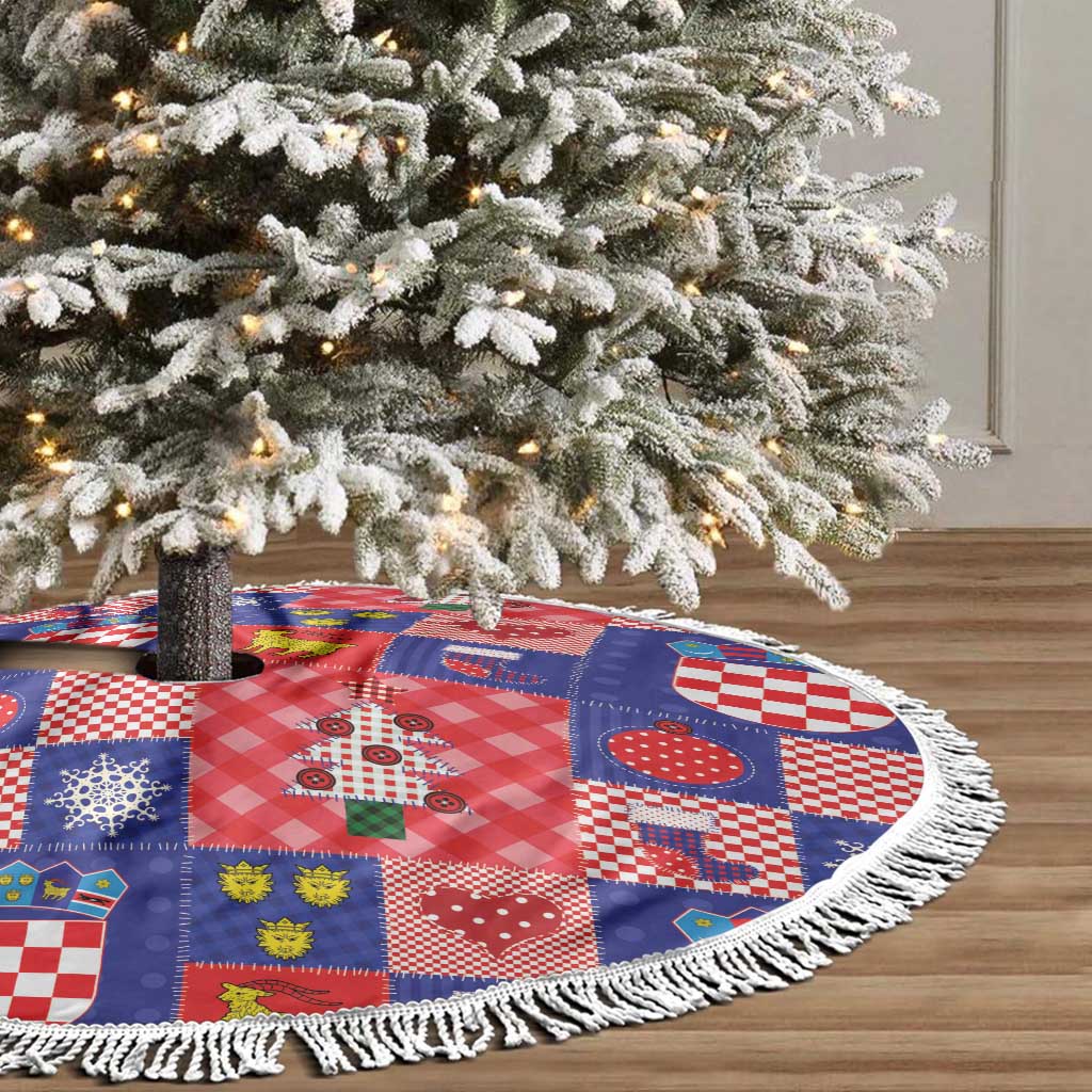 Croatia Christmas Patchwork Tree Skirt - Wonder Print Shop
