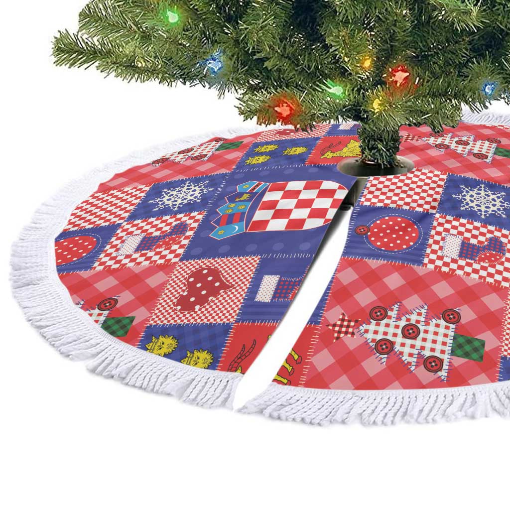 Croatia Christmas Patchwork Tree Skirt - Wonder Print Shop