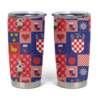 Croatia Christmas Patchwork Tumbler Cup - Wonder Print Shop